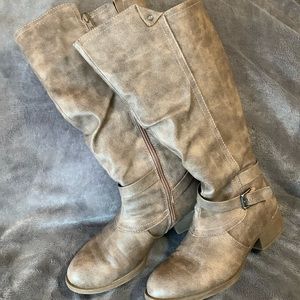 Women’s tall boot in taupe. Wide calf and wide width. Size 7.5
